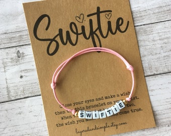 Swiftie Bracelet, Swiftie Bead Bracelet, Swiftie Forever, Personalized Word Bracelet, Swiftie Merch, Word Bracelet, Custom Bead Bracelet