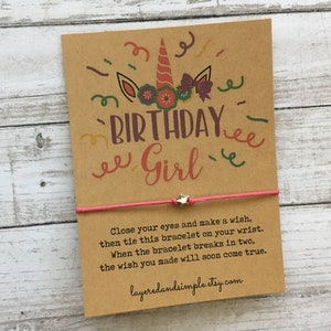 Einhorn-Geburtstags-Wunsch-Armband, Mädchen-Gastgeschenke