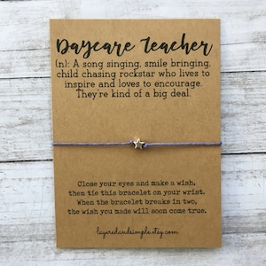 Wish Bracelet, Teacher Gift, Teacher Appreciation Gift, Teacher Wish Bracelet, Daycare Teacher Gift, Babysitter Gift, Teacher Bracelet