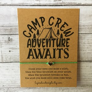 Regalos de campamento, Regalos de campamento, Pulsera de deseo de campamento, Regalos de campamento de verano, Regalos de glamping, Favores de fiesta de campamento, Campamento de verano, Regalos de campamento personalizados