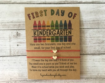 First Day of Kindergarten Back to School Gifts Wish Bracelet Set