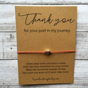 Thank You for Your Part in my Journey, Thank You Gifts, Teacher Gifts, Team Gifts, Custom Gifts, Appreciation Gift, Thank You Guest Gifts