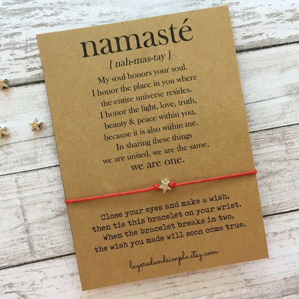 Namaste Bracelet, Wish Bracelet, Inspirational Bracelet, Mantra Bracelet, Wish Bracelet Bulk, Motivation Bracelet, Yoga Bracelet, Meditation