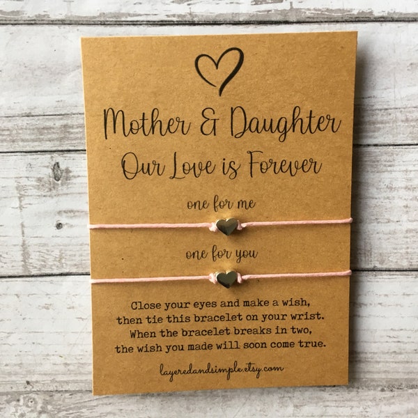 Mother and Daughter Bracelets, Mother and Daughter Matching Bracelets, Mother and Daughter Bracelet Set, First Day of School Bracelets, Bulk