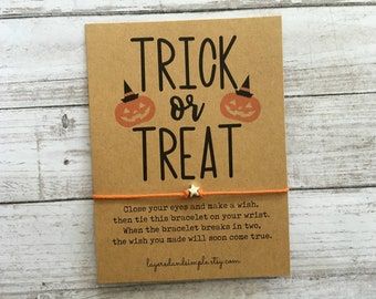 Halloween Wish Bracelet, Party Favor, Trick or Treat Gift