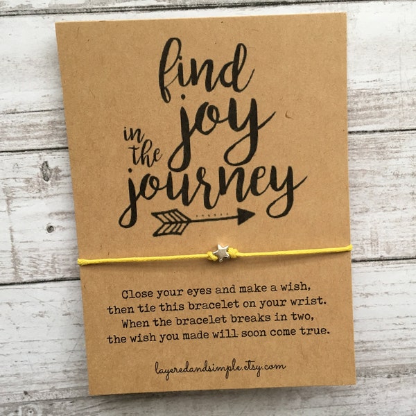 Find Joy in The Journey, Wish Bracelet, Positive Quotes Gift, Inspirational Gift, Uplifting Quote Bracelet, Daily Affirmations, Religious
