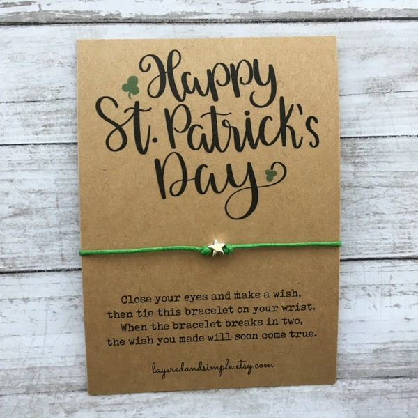 Wish Bracelet, St Patricks Day Gifts, St Patricks Day Party Favors, Happy St Patricks Day, Irish Wish Bracelet, Irish Friendship Bracelet