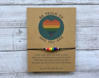 Rainbow Pride Wish Bracelet, LGBT Gift
