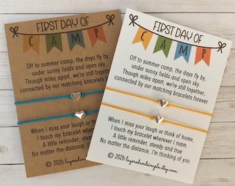 First Day of Camp First Day of Summer Camp Matching Wish Bracelet Set Mommy and Me Summer Camp Gifts Bulk