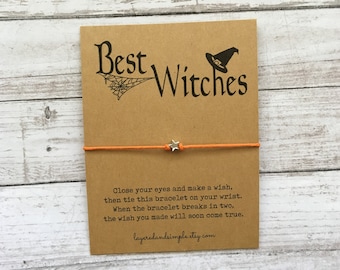 Halloween Wish Bracelet, Star Charm, Trick or Treat Party Favor