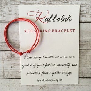 Bransoletka Kabbalah Red String, Bransoletka z Czerwonego Sznurka, Bransoletka z Czerwonego Sznurka Ochrony Szczęścia, Czerwona Nić Przeznaczenia, Bransoletka Kabbalah, Szczęście