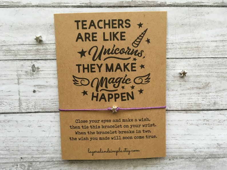 Teacher Appreciation Gift, Teacher Appreciation, Teacher Gifts, Teacher Appreciation Week, Teacher Wish Bracelet, Teacher, Wish Bracelet image 1