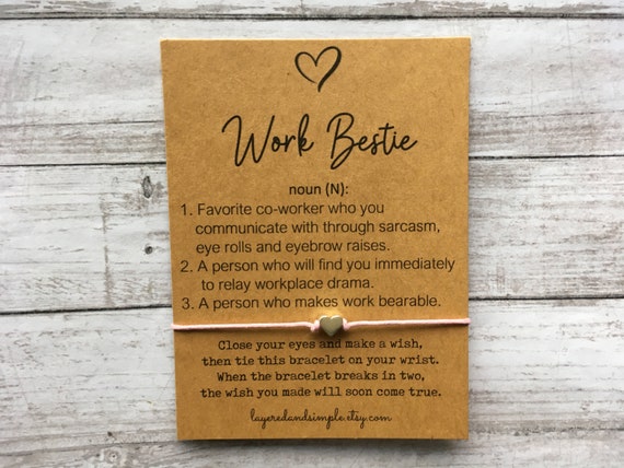 Work Bestie Wish Bracelet, Coworker Gift