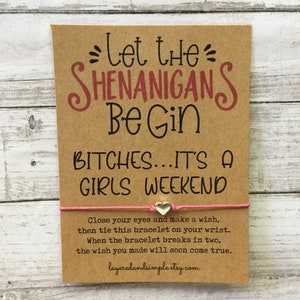 Girls Trip Weekend 2025, Girls Trip Gifts, Girls Weekend Gift, Girls Getaway Gift, Custom Girls Trip Wish Bracelet, Custom Girls Trip Gifts