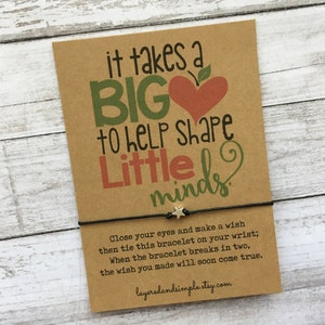 Teacher Appreciation Gift, Teacher Gift, Back To School, Back To School Gift, First Day Of School, Wish Bracelet Favors, Wish Bracelet