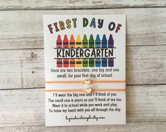 First Day of Kindergarten Back to School Wish Bracelet Set