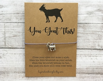 Goat Charm Wish Bracelet, Inspirational Gift