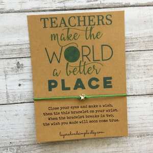 Teacher Appreciation Gift, Teacher Appreciation Week, Teacher Gifts, Teacher Wish Bracelet, Teacher Gift, Teacher Thank You, Teacher Week