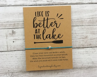 Pulsera de los deseos con temática de lago, regalo para las vacaciones de verano