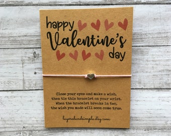 Valentines Day Gift, Valentines Day Bracelet, Valentines Day Gift for Teachers, Valentines Day Wish Bracelet, Valentines Day Party Favors