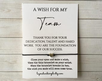 Custom Wish Bracelets Personalized Team Gifts Staff Appreciation Bulk Employee Gifts Thank You Favors