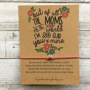 Moederdagcadeau, wensarmband, cadeau moeder, armband moeder, cadeau moeder, verjaardagscadeau moeder, cadeau moeder, Moederdag, Moederdagkaart