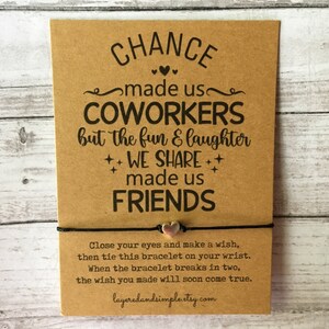 Team Gifts, Custom Team Gifts, Colleagues To Friends, Wish Bracelet, Chance Made Us Colleagues, Work Bestie Gifts Work Bestie CoWorker Gifts