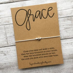 Wish Bracelet, Grace Wish Bracelet, Grace, Religious Gift, Faith Gifts, Gift of Faith, Grace Bracelet, Amazing Grace, Sunday School Gifts