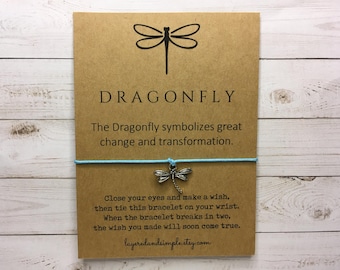 Dragonfly Gifts, Dragonfly Wish Bracelet, Dragonfly Jewelry, Dragonfly Charm Bracelet Graduation 2026 Student Teacher Team Gifts Bulk Anklet
