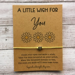 Pulsera de deseos, Pensando en ti regalos, Un pequeño deseo para ti, Pensando en ti regalo, Pensando en ti regalo, Obtener bien regalo, Enviar un regalo de abrazo