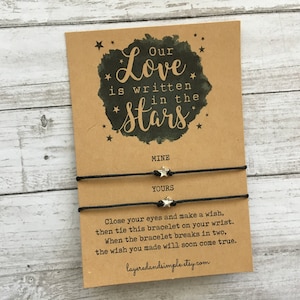 Couples Bracelet, Couples Bracelet Set, Couple Bracelets, Couples Matching Bracelets, Couples Star Bracelets, Boyfriend Gift, Anniversary