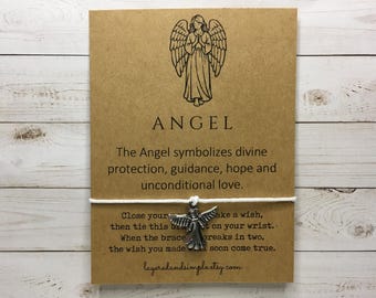 Angel Gifts, Angel Wish Bracelet, Angel Charm Bracelet, Angel Jewelry, Angel Party Favors Bulk, Angel Gifts Bulk