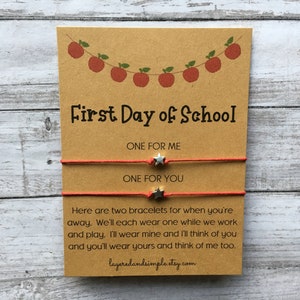 First Day of School Bracelets, Mommy and Me Bracelets, Separation Anxiety, Back To School, Security Bracelet Set, Comfort Bracelets, Anxiety