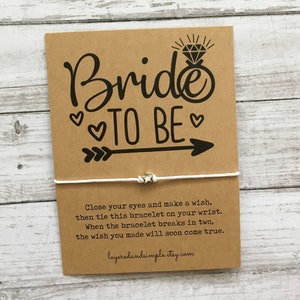 Bride To Be, Bride To Be Gift, Wedding Gift, Bride Gift, Gift for Bride, Wish Bracelet, Bachelorette Party Favors, Bridal Shower Favors