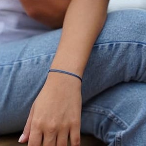 Surfer Beach Bracelet, Black String Bracelet, Waterproof Adjustable Bracelet, Boyfriend Bracelet, Black Cord Bracelet, Minimalist Bracelet