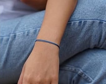 Waterproof Black Cord Bracelet, Adjustable Surfer Bracelet