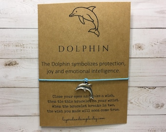 Dolphin Gifts, Dolphin Wish Bracelet, Dolphin Charm Bracelet, Dolphin Jewelry, Beach Party Favors Bulk, Dolphin Gifts Bulk Summer Gifts