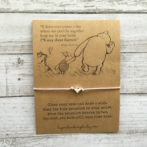 Winnie the Pooh Quote, Winnie the Pooh Wish Bracelet, Winnie the Pooh Gift, Winnie the Pooh Bracelet, Friendship Bracelet, Heart Bracelet