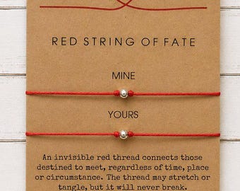 Red String of Fate Bracelets, Matching Couples Gift, Soulmates Connection