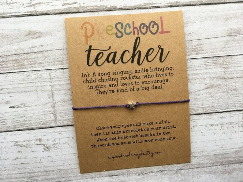 Wish Bracelet, Teacher Gifts, Teacher Appreciation Gift, Teacher Wish Bracelet, Preschool Teacher Gifts, Unique Gifts for Teachers, Nursery image 2