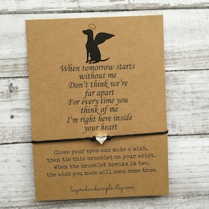 Regalo de pérdida de perro, Tarjeta de pérdida de mascotas, Tarjeta de simpatía, Cuando el mañana comienza sin mí, Pérdida de perro, Memorial de mascotas, Memorial de amante de los perros, Pérdida de mascota