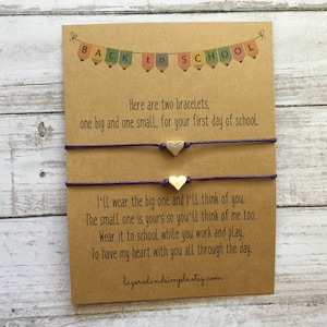 Mommy and Me Back to School Bracelets First Day of School Bracelet Matching Bracelets Wish Bracelet Hearts Bracelet Back to School Gift