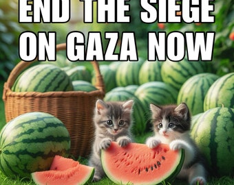 End the Siege on Gaza Now Sticker - Proceeds benefit Sulala Animal Rescue in Gaza