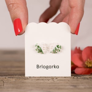 Handmade Titanium Monstera Leaf Stud Earrings: Plant Lover Gift