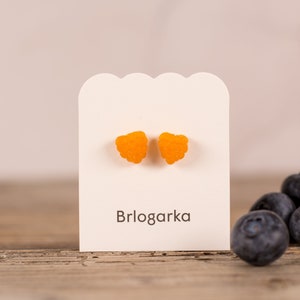 Golden Raspberry Stud Earrings - Elegant and Whimsical Fruit Jewelry