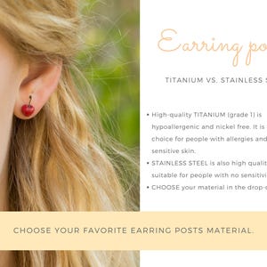 Handcrafted Raspberry, Blackberry, Golden Raspberry Stud Earrings image 7