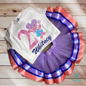 Fully Custom Ribbon Tutu Outfit Set | Personalized Shirt & Tutu | for Birthdays, Photos and Special Occasions