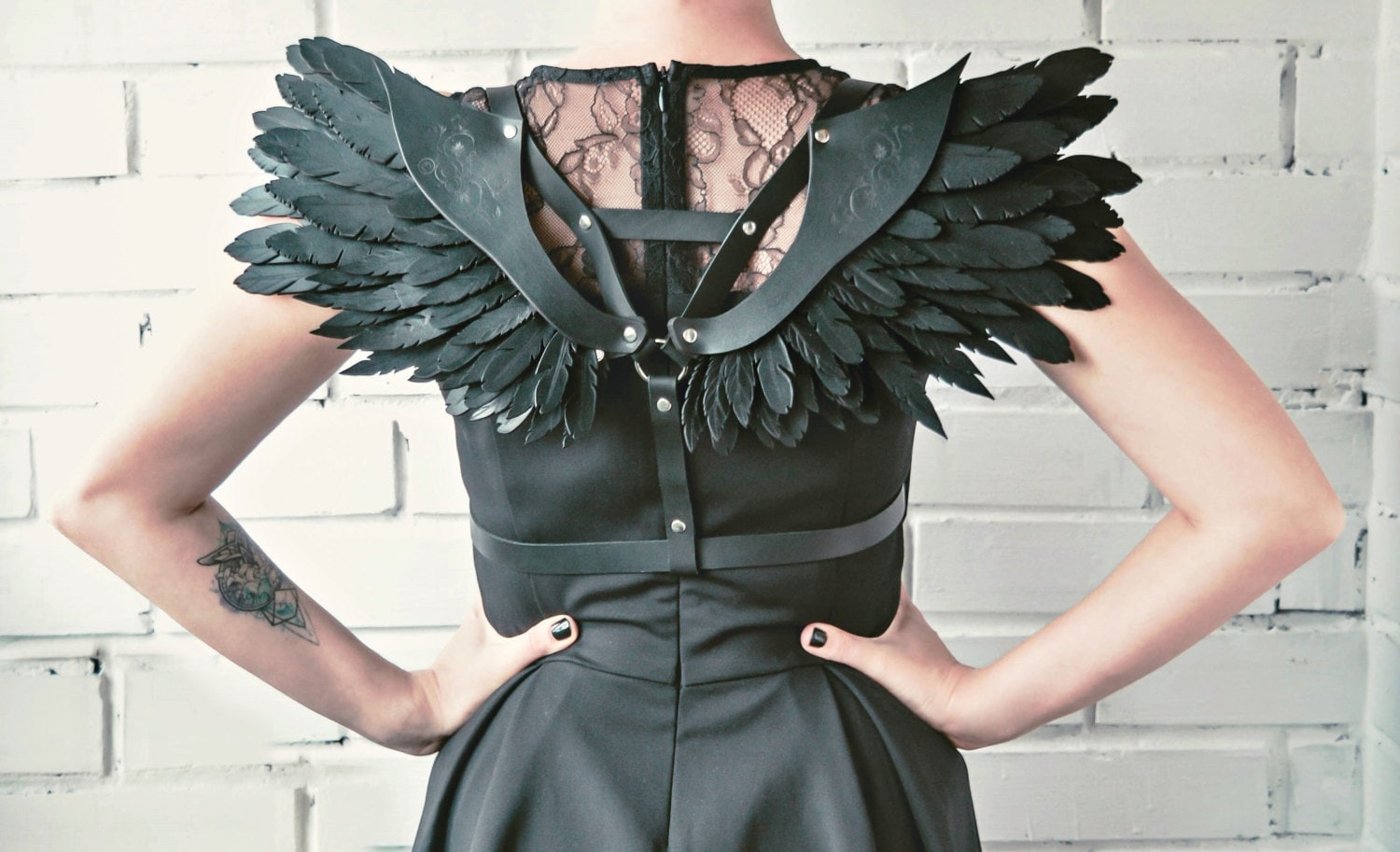 Leather Harness With Wings Leather Wings Leather Feathers Etsy