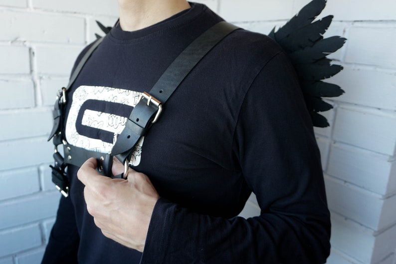 Men's Leather Harness With Wings Leather Wings Etsy