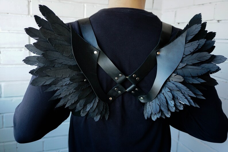 Men's Leather Harness With Wings Leather Wings Etsy